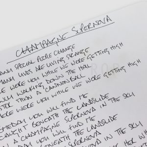 Noel Gallagher Handwritten Lyrics to 'Champagne Supernova'