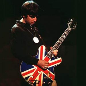Oasis Signed Limited Edition Union Jack Sheraton Guitar