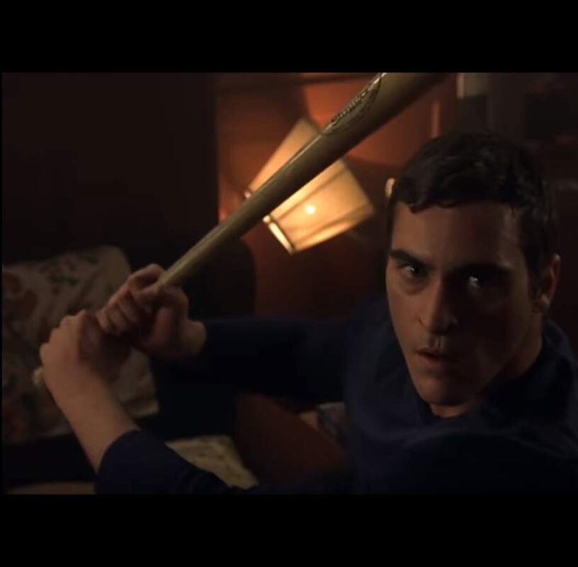 Signs Merrill Hess’ (Joaquin Phoenix) “Swing Away” Baseball Bat ...