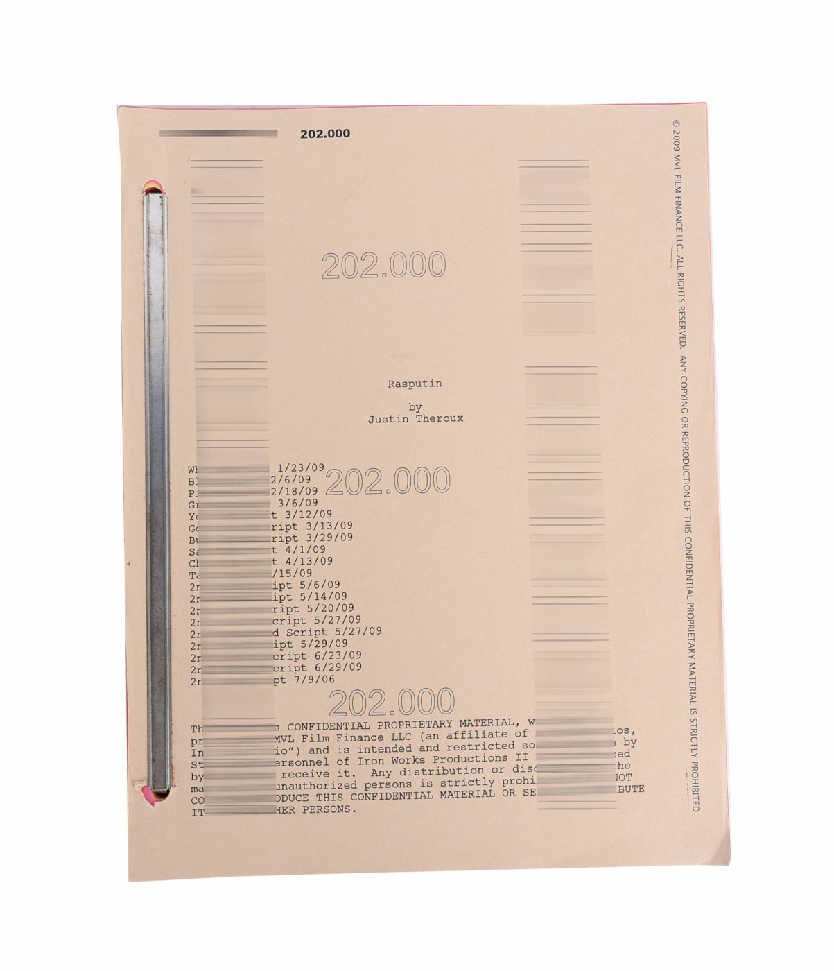 Iron Man 2 Draft Script and Shooting Schedule